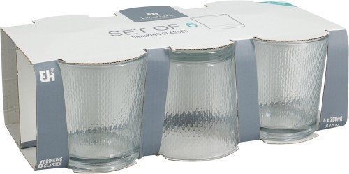 Verre, 280 ml, Lot de 6